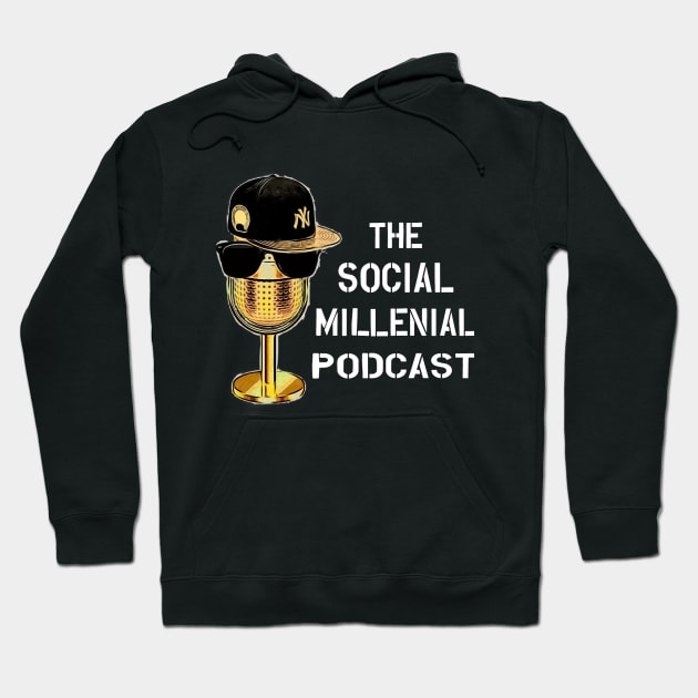 Logo White Hoodie by The Social Millenial Podcast